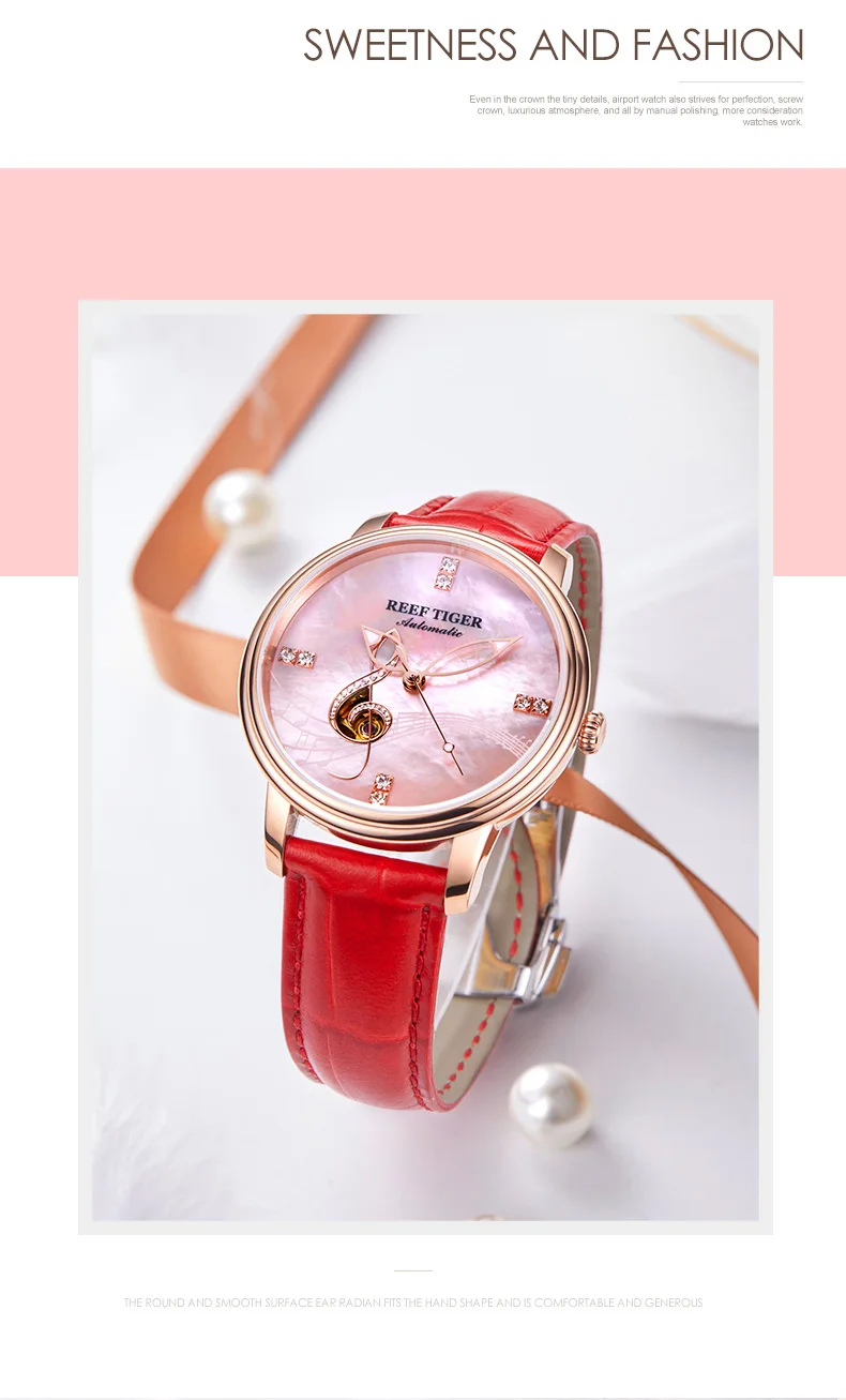 Women's Casual Automatic Watches with Leather Strap