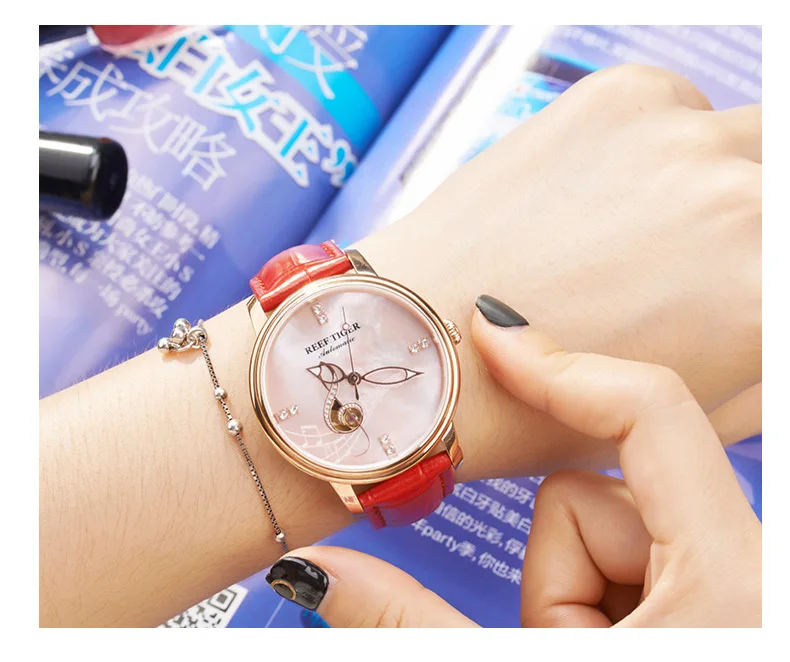 Women's Casual Automatic Watches with Leather Strap