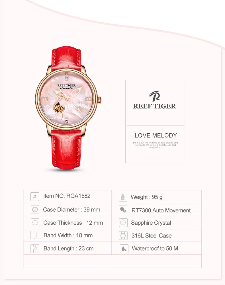 Women's Casual Automatic Watches with Leather Strap