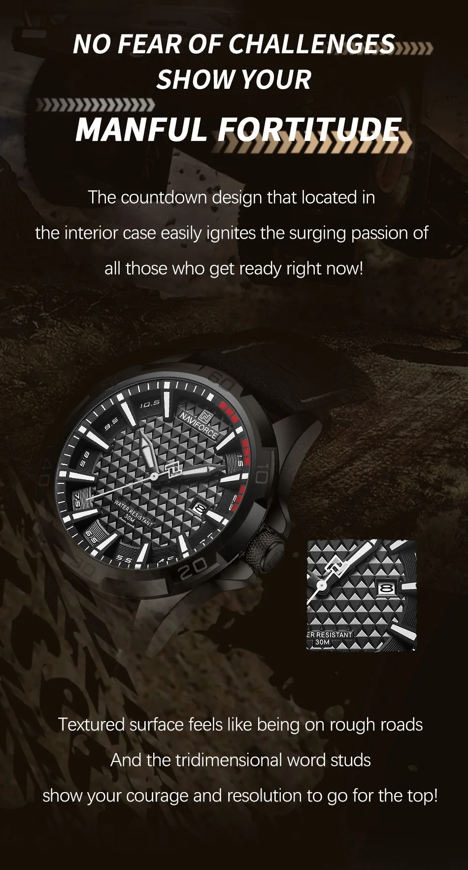 NAVIFORCE Brand Men Fashion Quartz Watches Male Leather Strap Sport Waterproof Wristwatches CalendarClock Relogio Masculino