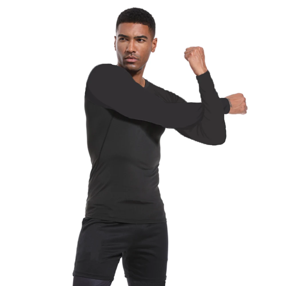 Men Running Compression Shirts Quick Dry Soccer Jersey Fitness Tight Sportswear Rash Guard Athletic Gym Sport Short Sleeve Shirt