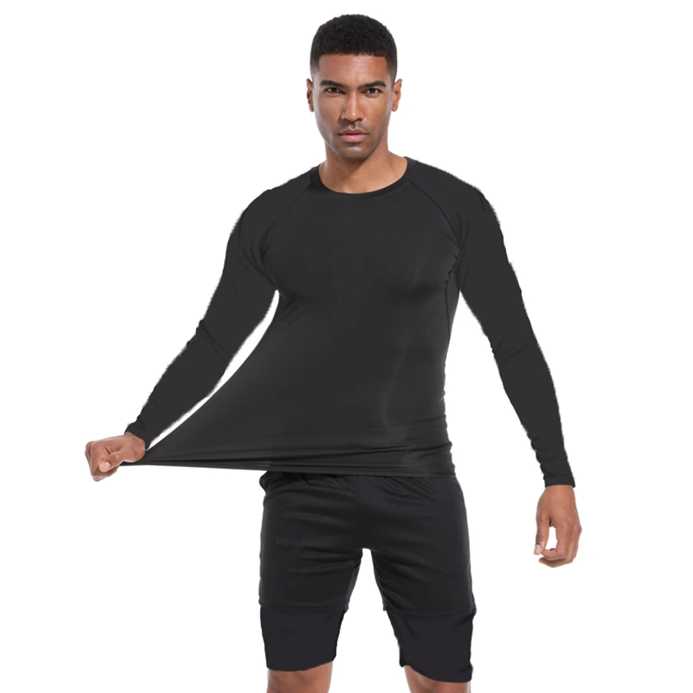 Men Running Compression Shirts Quick Dry Soccer Jersey Fitness Tight Sportswear Rash Guard Athletic Gym Sport Short Sleeve Shirt