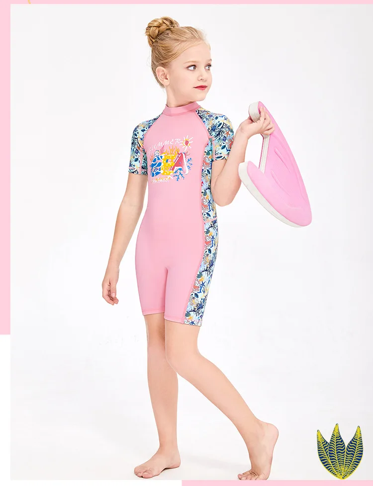 One Piece Swimsuits Girls Swimwear Kids Bathing Suit Cartoon Unicorn Quick Drying Swimming Clothes Baby Beachwear 2-12 Years