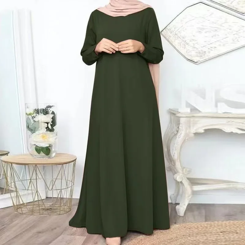 Eid Muslim Dress for Women Abaya Morocco Ramadan Abayas Kaftan Islam  Solid Color Dubai Arab Modest Long Robe Vestidos Largo