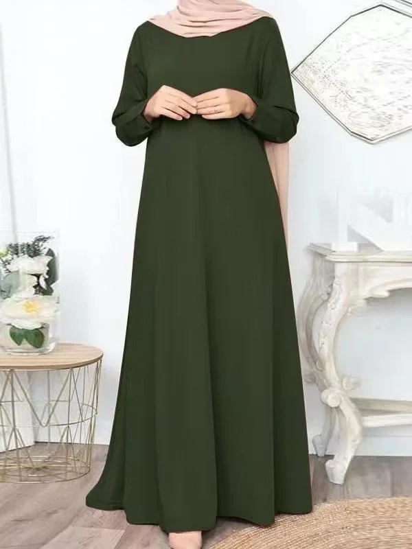 Eid Muslim Dress for Women Abaya Morocco Ramadan Abayas Kaftan Islam  Solid Color Dubai Arab Modest Long Robe Vestidos Largo