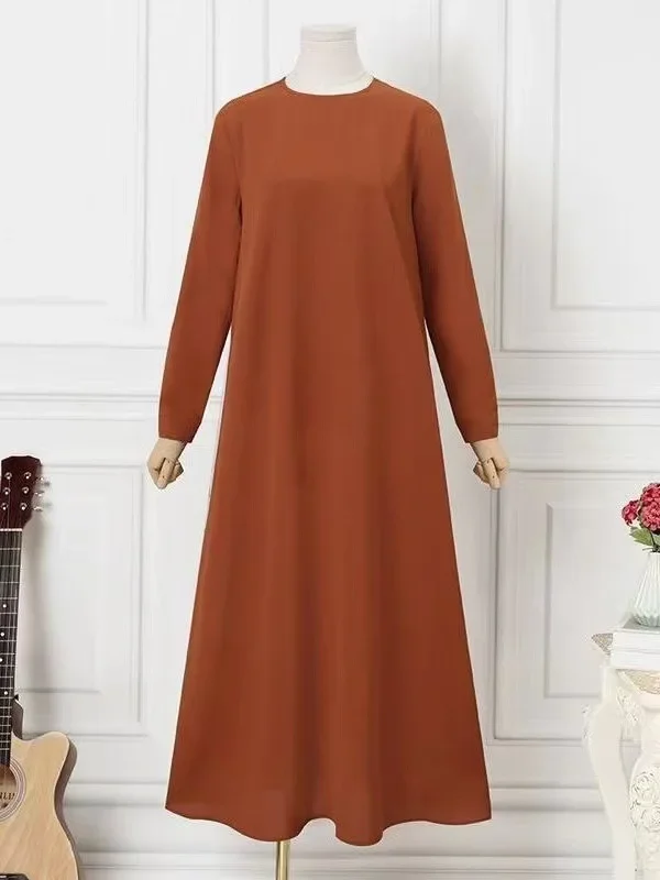 Eid Muslim Dress for Women Abaya Morocco Ramadan Abayas Kaftan Islam  Solid Color Dubai Arab Modest Long Robe Vestidos Largo