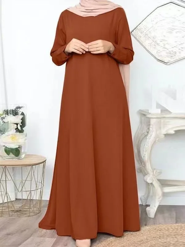 Eid Muslim Dress for Women Abaya Morocco Ramadan Abayas Kaftan Islam  Solid Color Dubai Arab Modest Long Robe Vestidos Largo