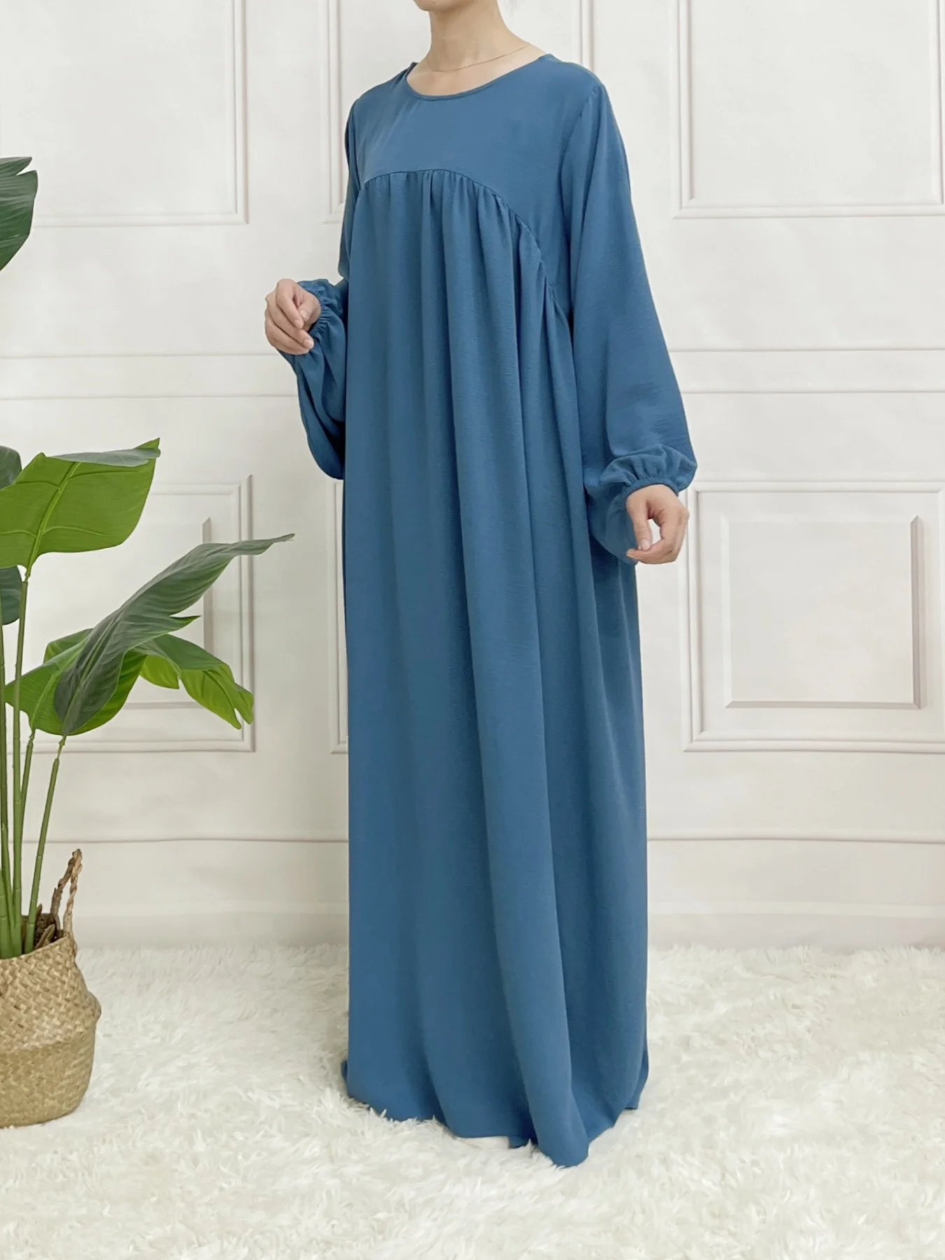 Ballseelve Abaya Modesty LongSleeve Cute Dress Muslim Soft Summer For Women