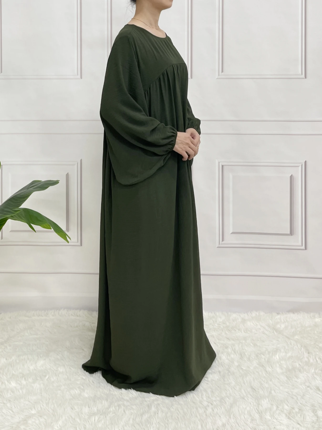 Ballseelve Abaya Modesty LongSleeve Cute Dress Muslim Soft Summer For Women