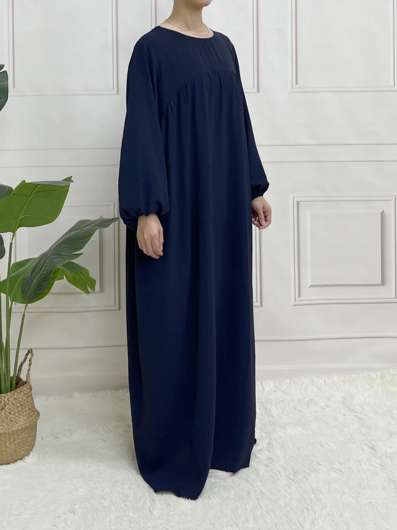 Ballseelve Abaya Modesty LongSleeve Cute Dress Muslim Soft Summer For Women