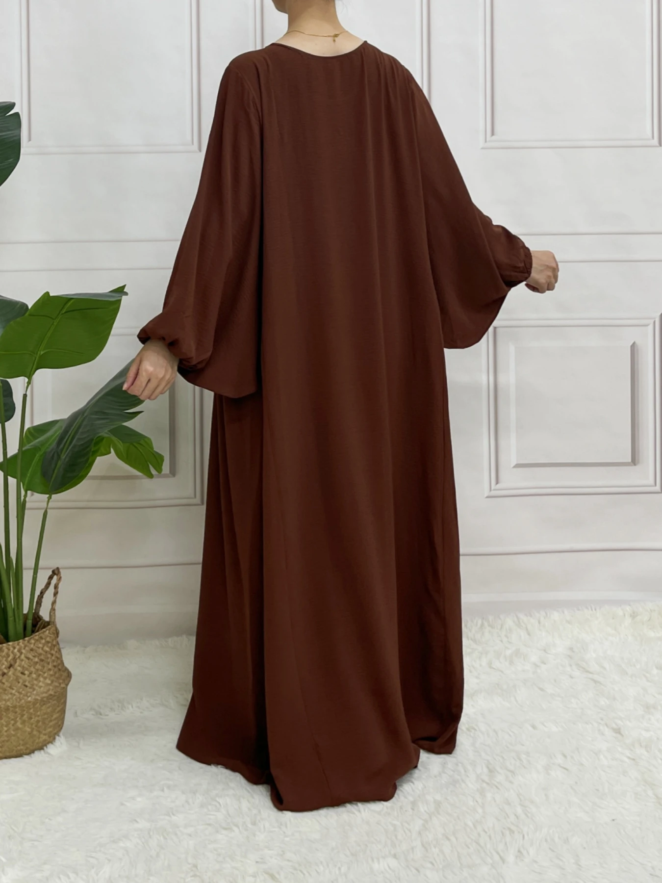 Ballseelve Abaya Modesty LongSleeve Cute Dress Muslim Soft Summer For Women