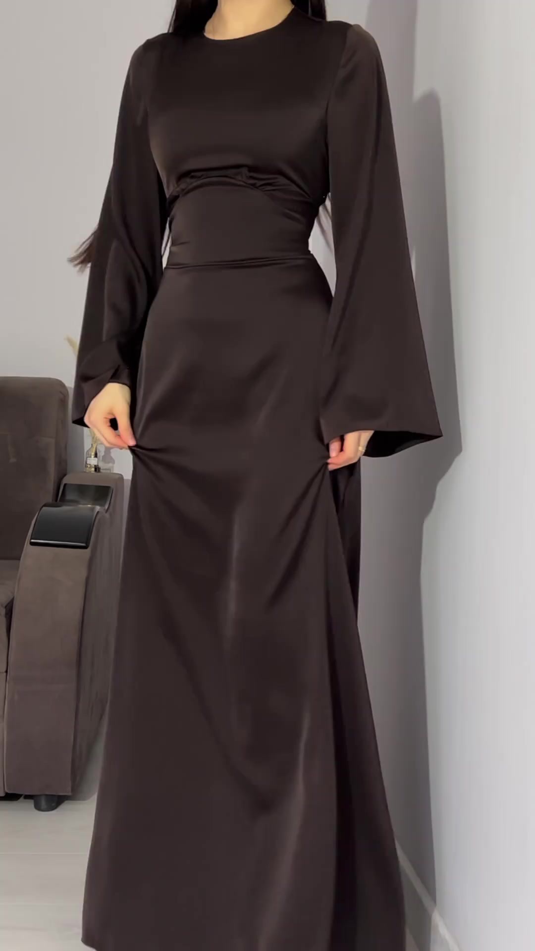 Spring Eid Muslim Dress Women Abaya Slim Fit Bandage Satin Solid Morocco Party Dresses Ramadan Islam Dubai Arab Long Robe 2024