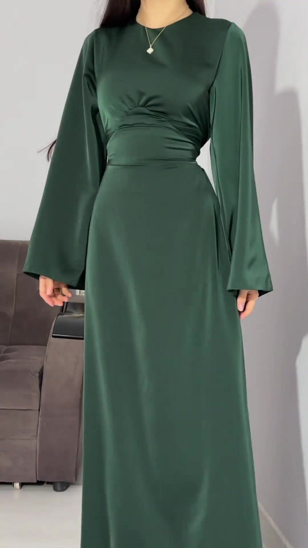 Spring Eid Muslim Dress Women Abaya Slim Fit Bandage Satin Solid Morocco Party Dresses Ramadan Islam Dubai Arab Long Robe 2024