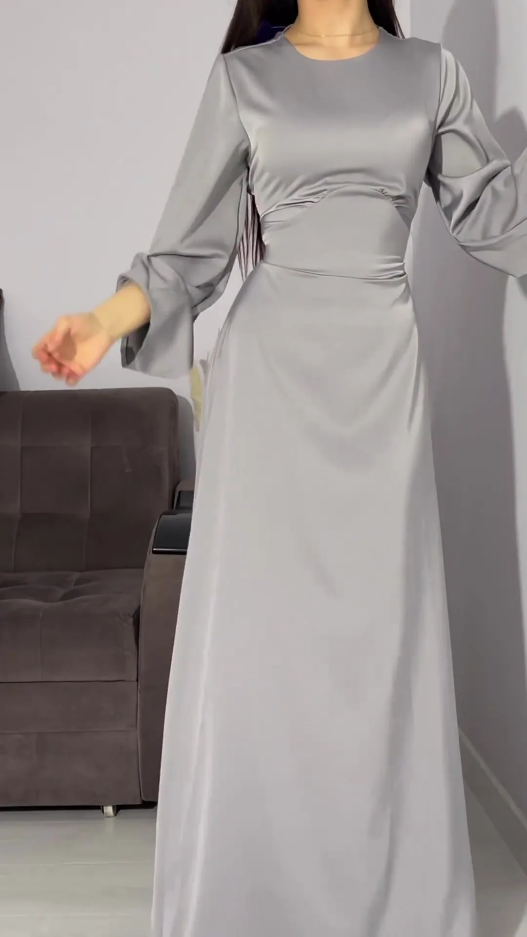 Spring Eid Muslim Dress Women Abaya Slim Fit Bandage Satin Solid Morocco Party Dresses Ramadan Islam Dubai Arab Long Robe 2024