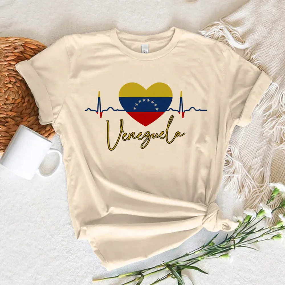 Venezuela t-shirts women athleisure printed design crew neck tshirt girl manga anime y2k clothes