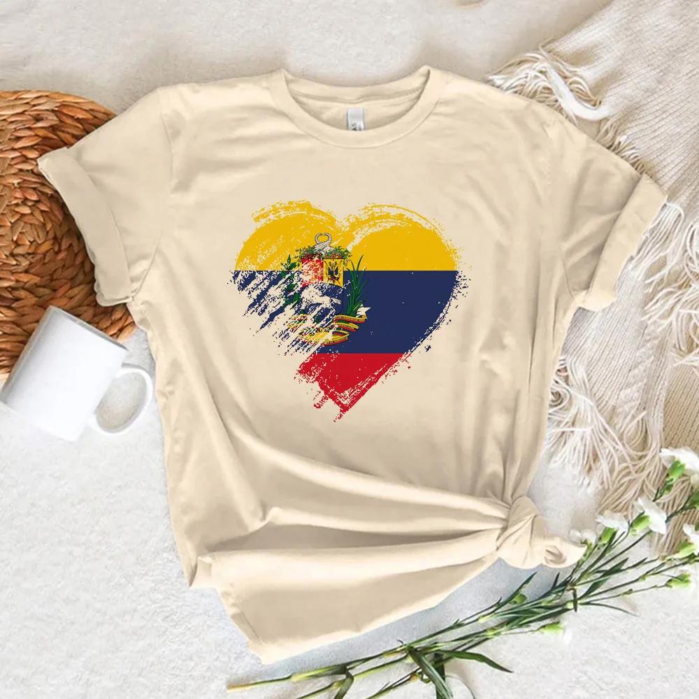 Venezuela t-shirts women athleisure printed design crew neck tshirt girl manga anime y2k clothes