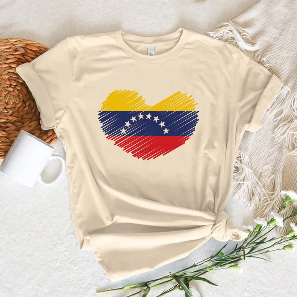 Venezuela t-shirts women athleisure printed design crew neck tshirt girl manga anime y2k clothes