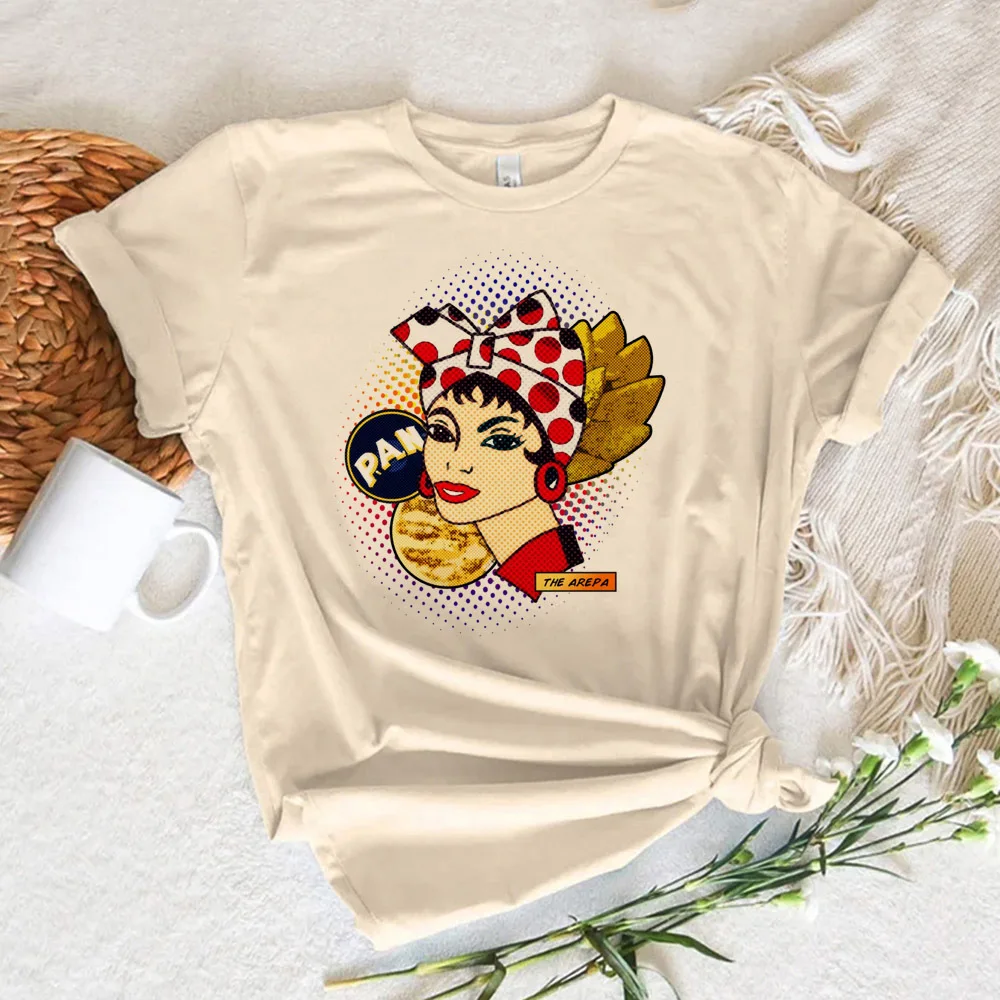 Venezuela t-shirts women athleisure printed design crew neck tshirt girl manga anime y2k clothes