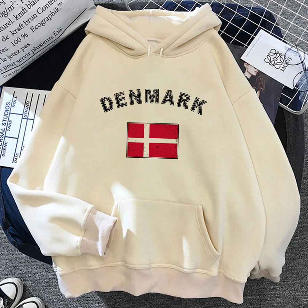 Denmark hoodie youthful anime elegant kawaii female sweatshirts pullover printed design athleisure manga casual wear