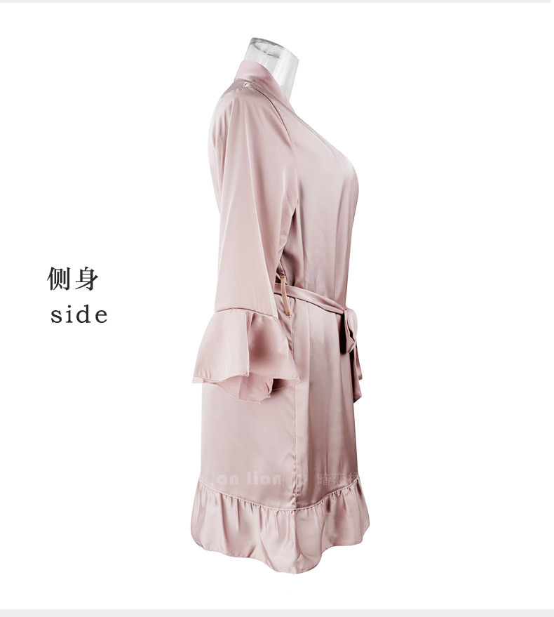 Bridesmaid Robes Lingerie Porno Sexy Transparent Bathrobe Kimono Women Clothing Nightwear Sleepwear Red Ladies Long Gowns Black