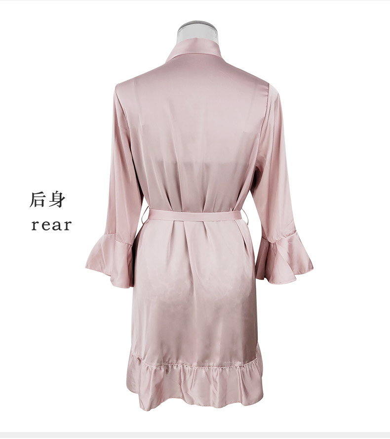 Bridesmaid Robes Lingerie Porno Sexy Transparent Bathrobe Kimono Women Clothing Nightwear Sleepwear Red Ladies Long Gowns Black