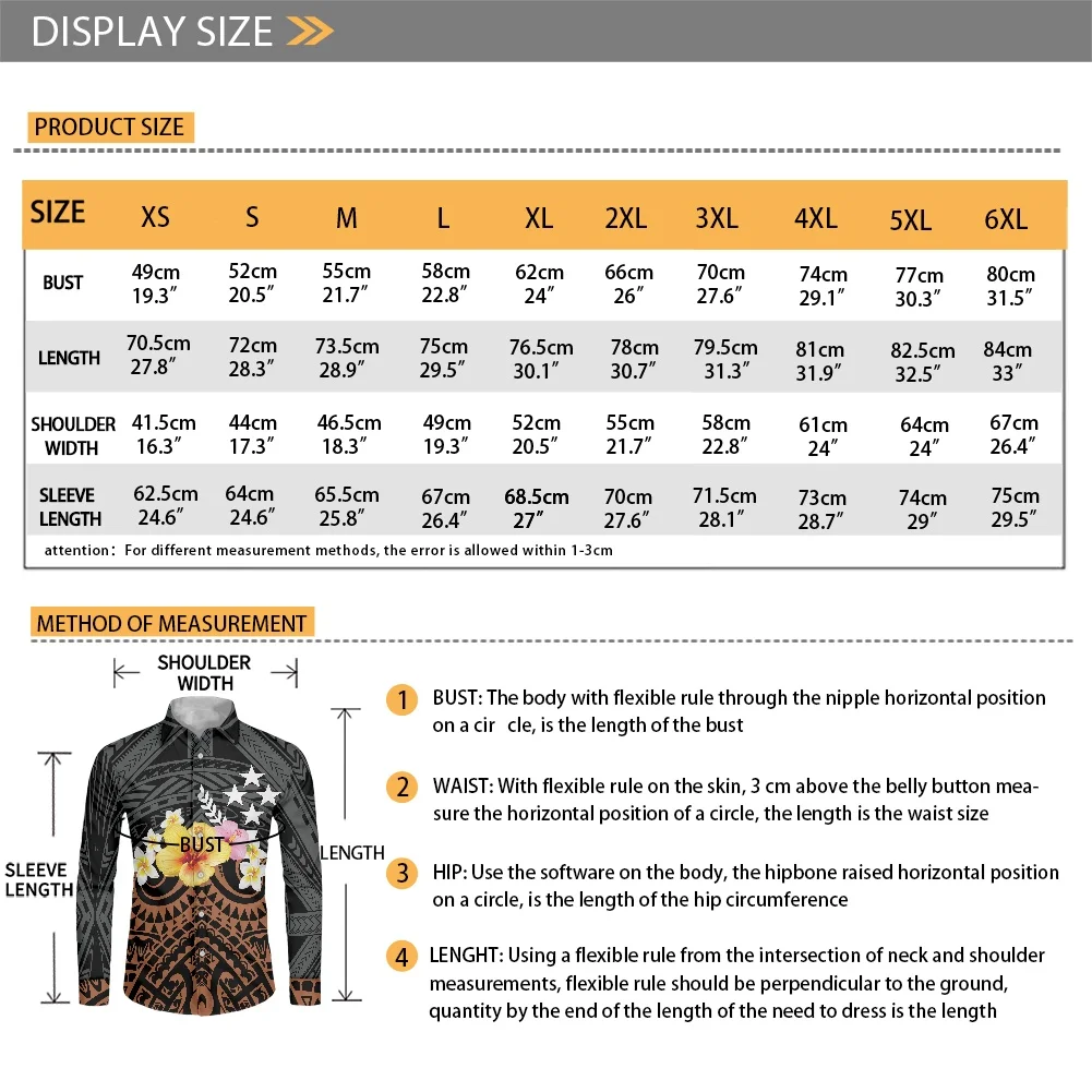 Traditional Hibiscus Tattoo Print Style T-Shirt Polynesian Slim Long Sleeve Shirt Samoa Men's Dress Shirt Wedding S-6xl