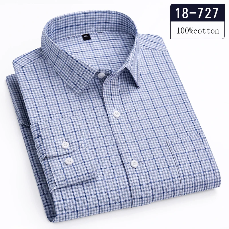 new in shirt hight-qulity 100%cotton long-sleeve shirts for men slim fit casual shirt solid england style tops elegants clothes