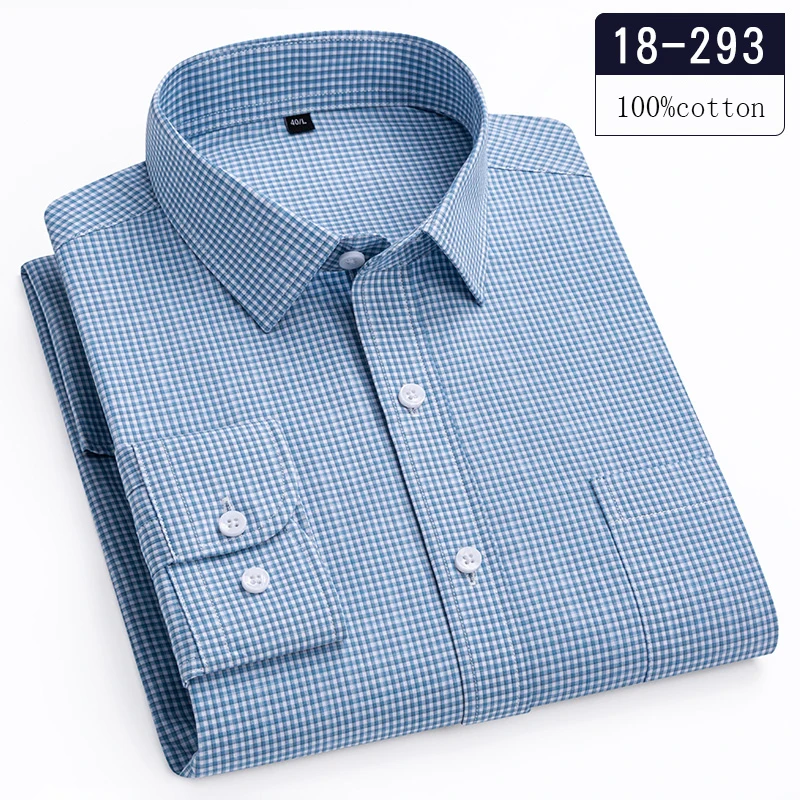 new in shirt hight-qulity 100%cotton long-sleeve shirts for men slim fit casual shirt solid england style tops elegants clothes