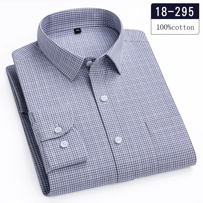 new in shirt hight-qulity 100%cotton long-sleeve shirts for men slim fit casual shirt solid england style tops elegants clothes