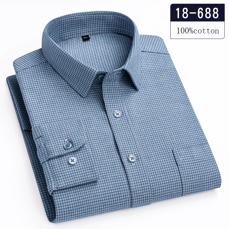 new in shirt hight-qulity 100%cotton long-sleeve shirts for men slim fit casual shirt solid england style tops elegants clothes