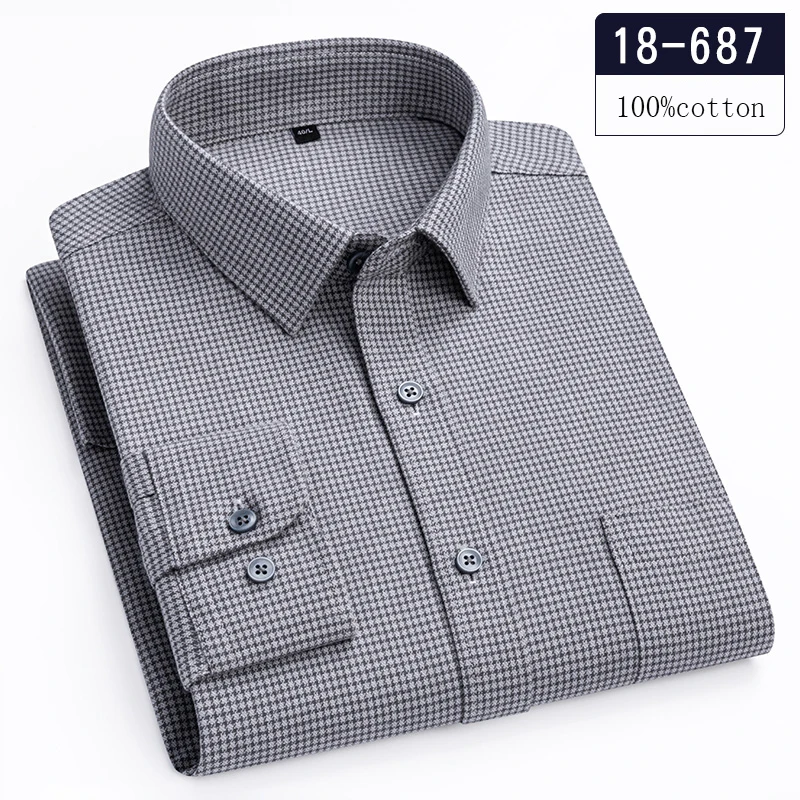 new in shirt hight-qulity 100%cotton long-sleeve shirts for men slim fit casual shirt solid england style tops elegants clothes