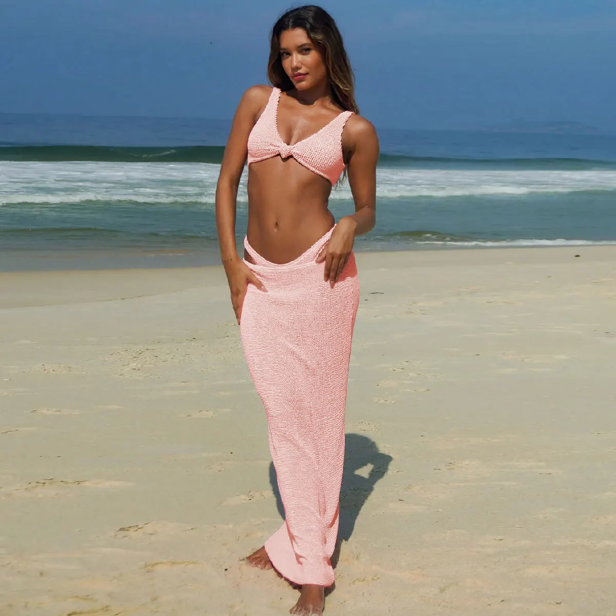 3 Piece Bikini Women Swimsuit 2024 Female Swimwear Sexy Beachwear Swimming Suit Bathing Suit Cover Ups Bikini Set Skirt Biquini