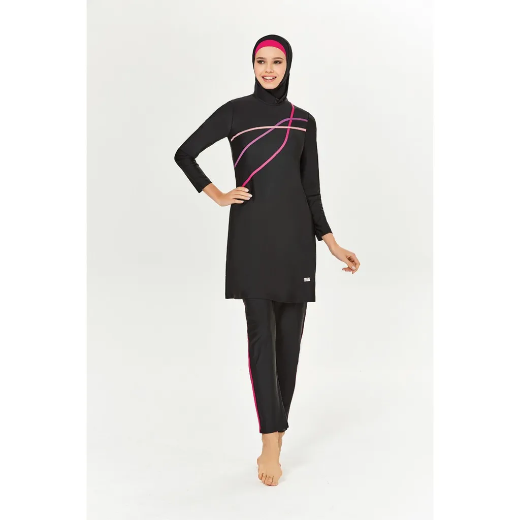 Muslim Swimwear Modest Swimsuit Women Hijab Swimming Suit Islamic Cover Ups Burkini Hijabs For Woman  Long Sleeve Swim Bathing