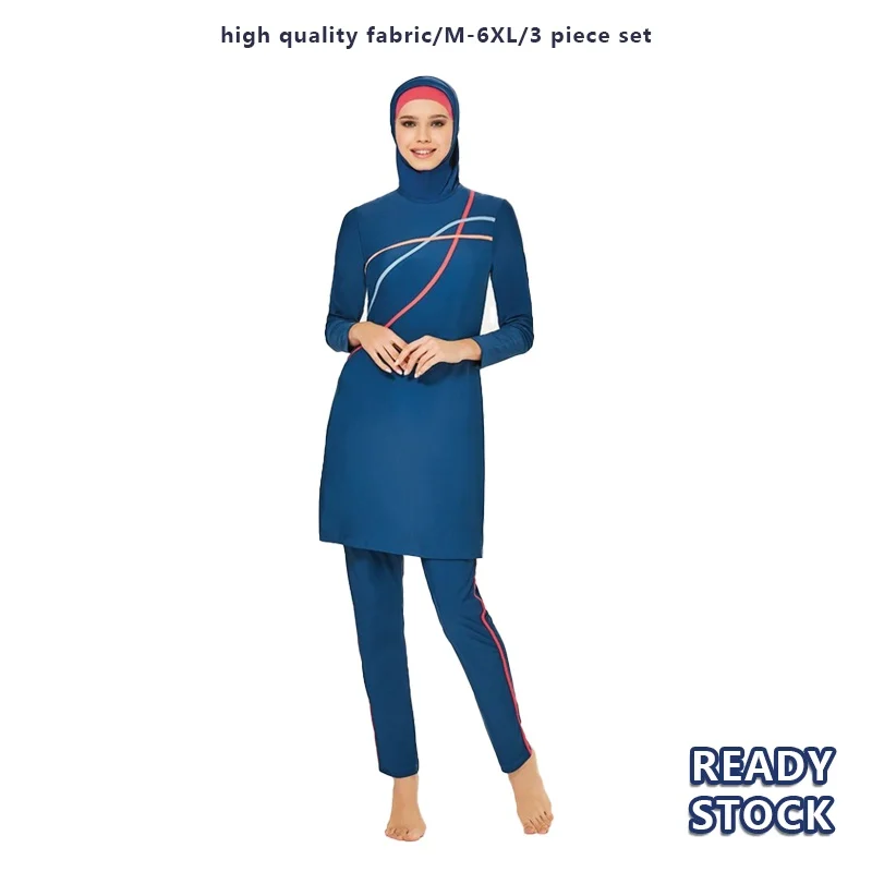 Muslim Swimwear Modest Swimsuit Women Hijab Swimming Suit Islamic Cover Ups Burkini Hijabs For Woman  Long Sleeve Swim Bathing