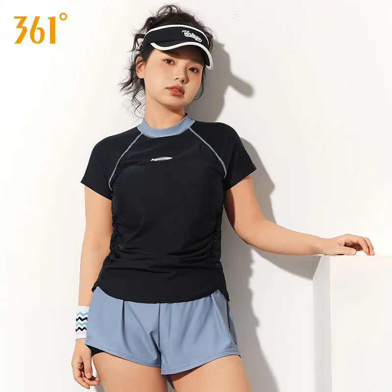 361Women Professional WaterProof Plus Size Push Up Bathing Athletic SwimSuit Quick-Dry Outdoor Sport Short Sleeve Beach SwimWear