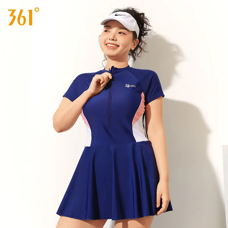 361Women Professional WaterProof Plus Size Push Up Bathing Athletic SwimSuit Quick-Dry Outdoor Sport Short Sleeve Beach SwimWear