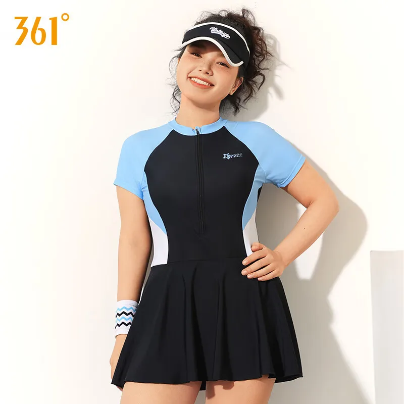 361Women Professional WaterProof Plus Size Push Up Bathing Athletic SwimSuit Quick-Dry Outdoor Sport Short Sleeve Beach SwimWear