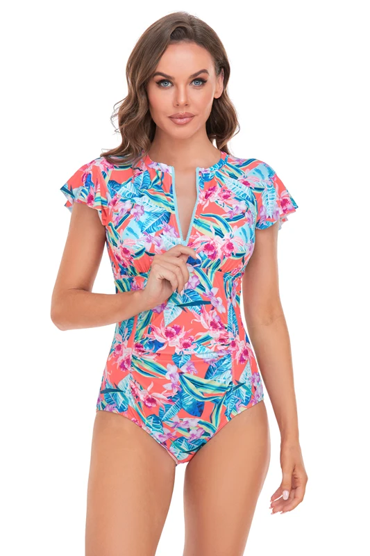 BIMEI High neckline Pocketed Swimwear Mastectomy Swimsuit016