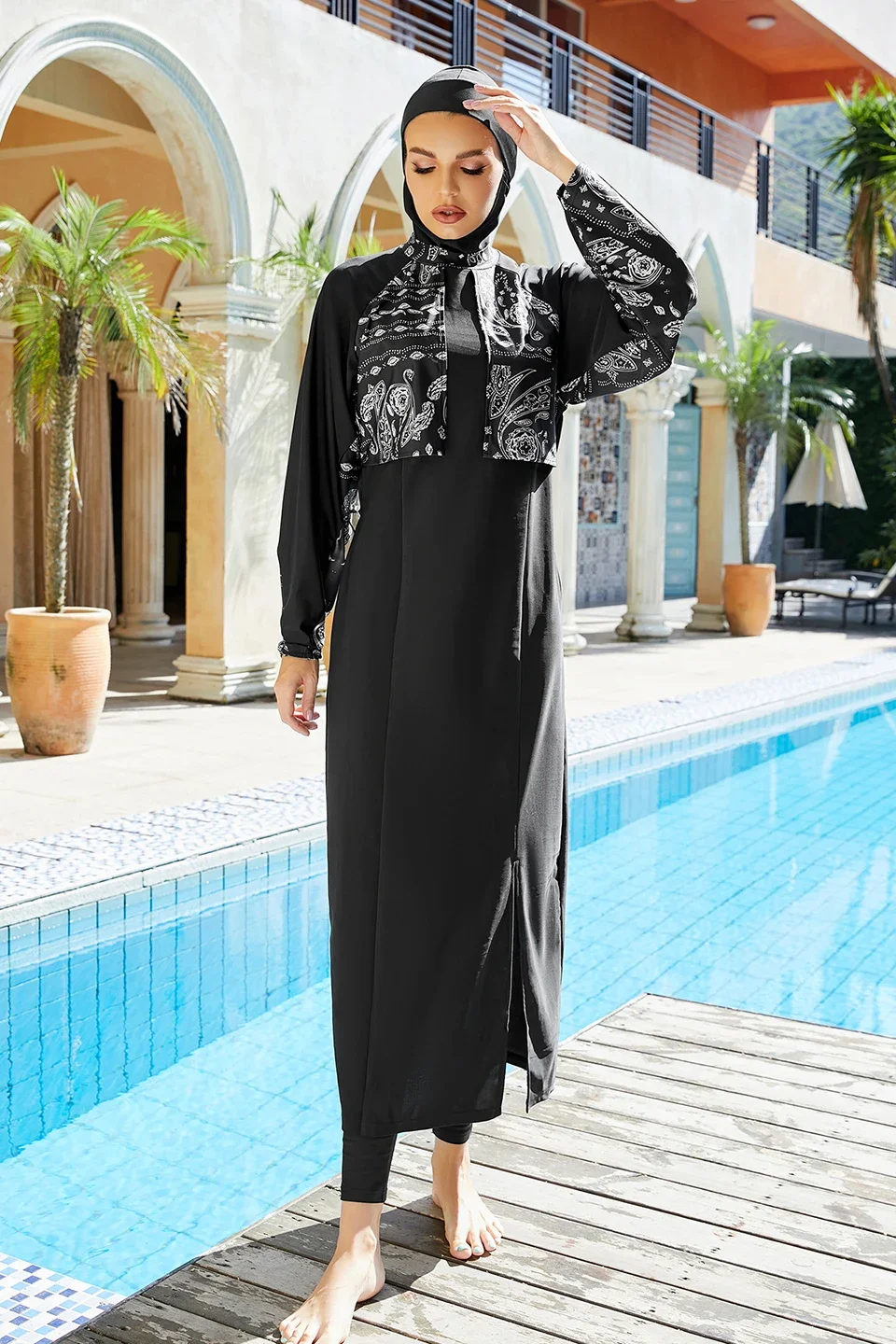 2024 Burkini Long Islamic Modest Muslim's Swimwears Swimming Suit for Women Clothing with Hijab Islam Female 3 Pieces Beachwear