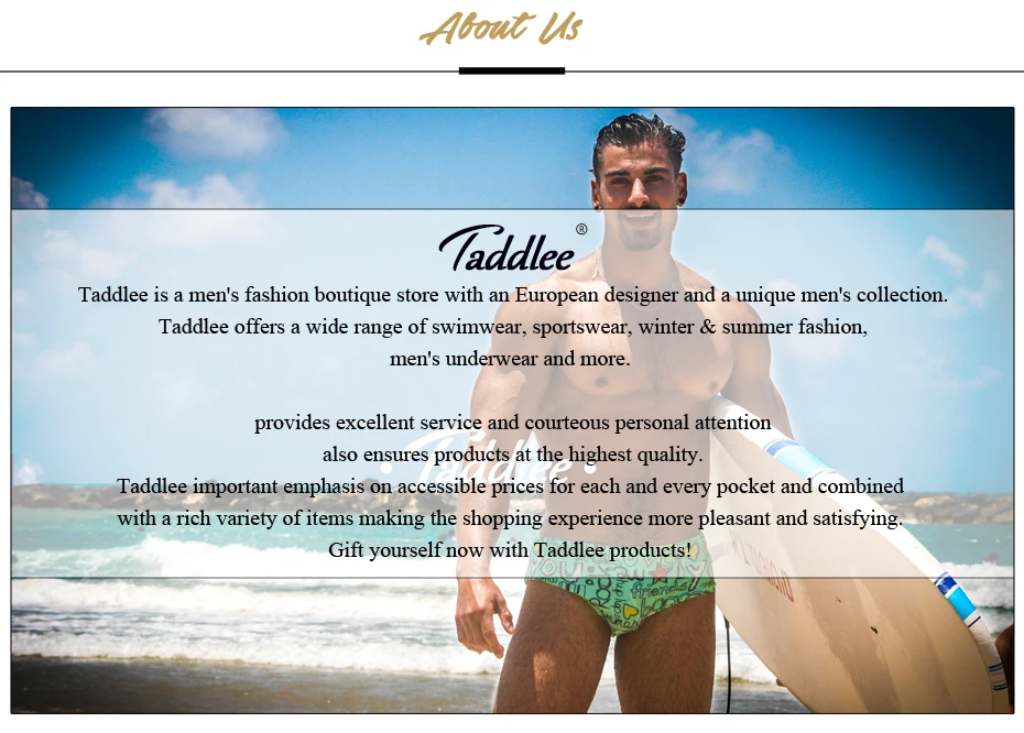 Taddlee Swimwear Men Swim Briefs Swimsuits Mens Bathings Suit Square Cut Trunks