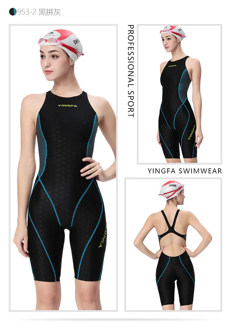 Yingfa 953 New Professional Women Swimsuit One Piece Sharkskin Swimwear Racing Competition Tights Girl Bathing Suit Plus Size