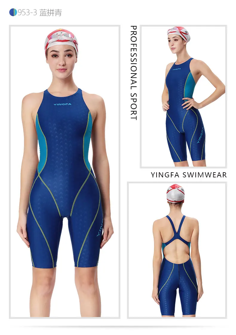 Yingfa 953 New Professional Women Swimsuit One Piece Sharkskin Swimwear Racing Competition Tights Girl Bathing Suit Plus Size