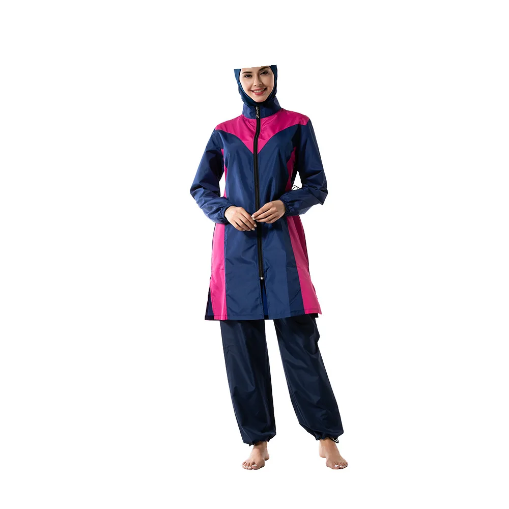 Women's Islamic Swimming Hijab Swimwear Modest Full Length Active Burkini Muslim Fitness Swimsuit Beach Clothes