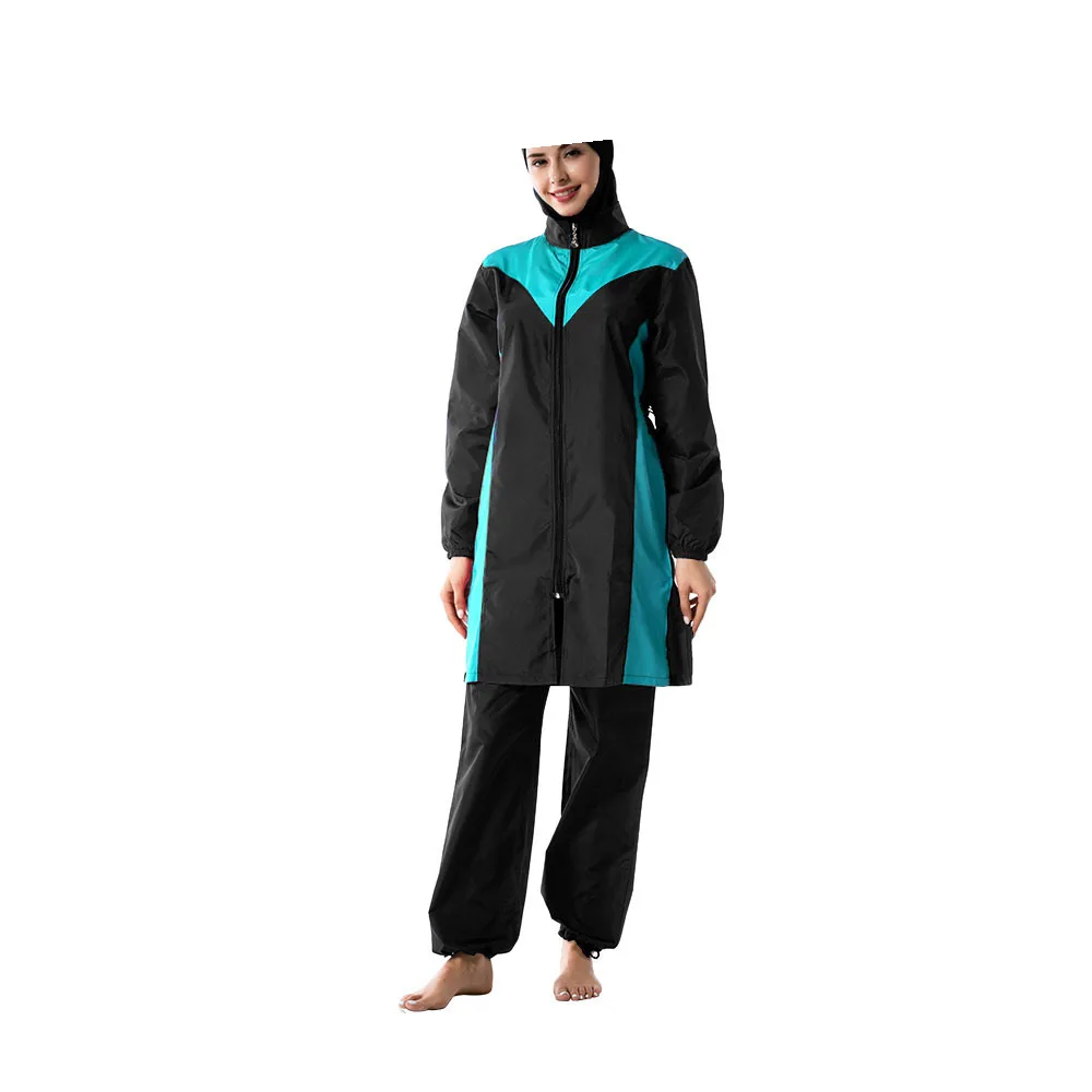 Women's Islamic Swimming Hijab Swimwear Modest Full Length Active Burkini Muslim Fitness Swimsuit Beach Clothes