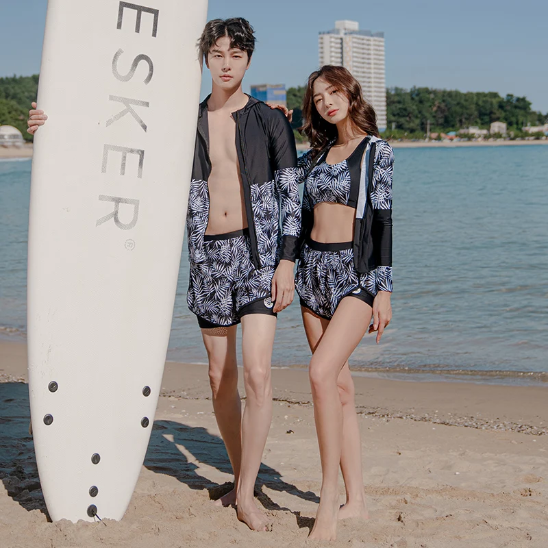 Swimsuit Rash Guard for Men Women Sports Couple Swimwear 2023 Long Sleeve Shirt 5 Pcs Surfing Suit Sun Protection Diving Beach