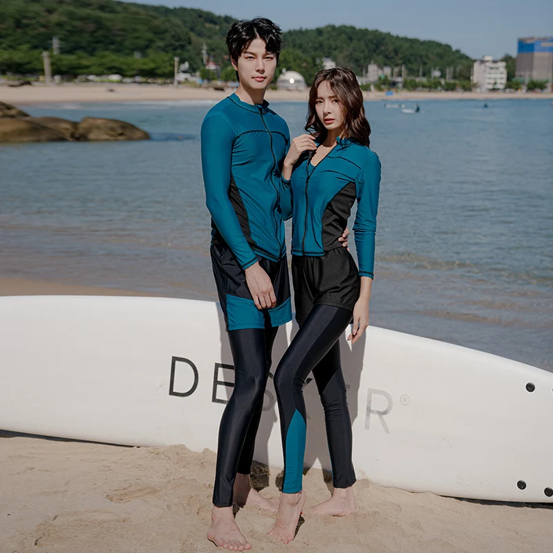 Swimsuit Rash Guard for Men Women Sports Couple Swimwear 2023 Long Sleeve Shirt 5 Pcs Surfing Suit Sun Protection Diving Beach