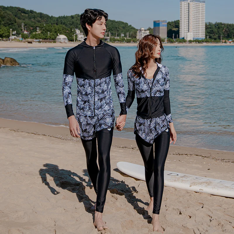 Swimsuit Rash Guard for Men Women Sports Couple Swimwear 2023 Long Sleeve Shirt 5 Pcs Surfing Suit Sun Protection Diving Beach