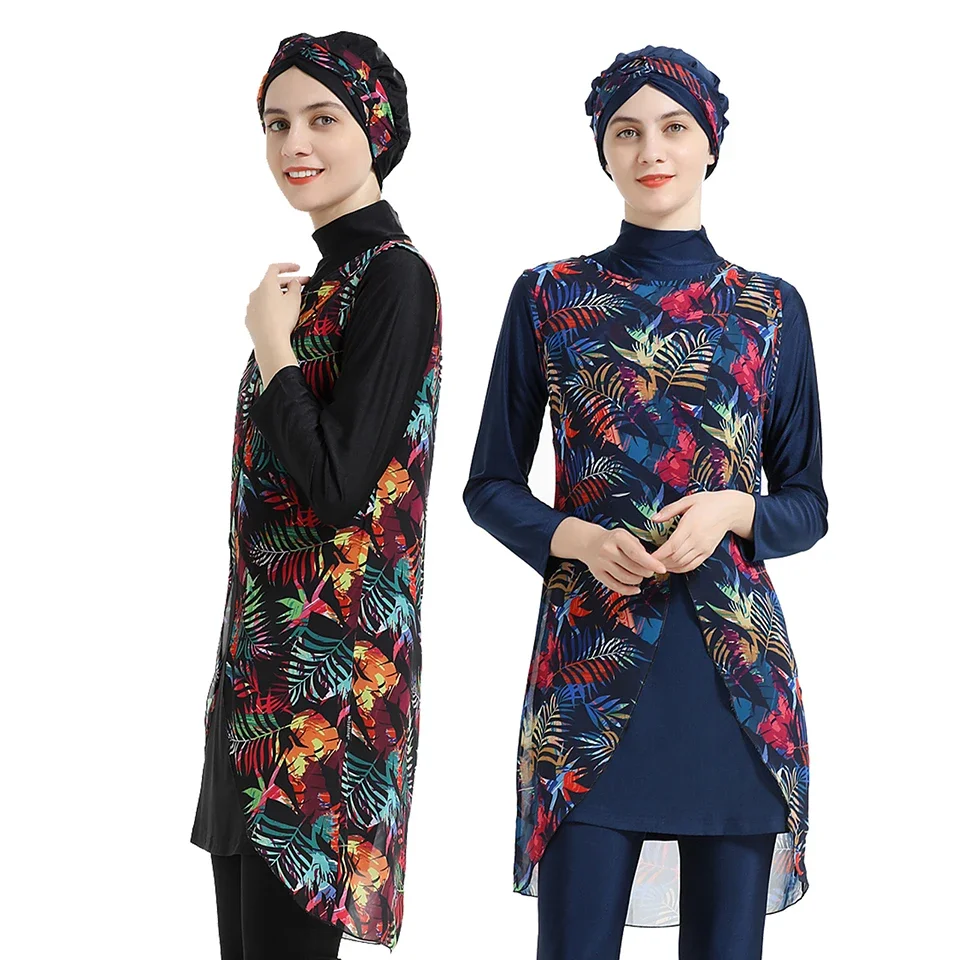 2024 Burkini Long Islamic Modest Muslim's Swimwears Swimming Suit for Women Clothing with Hijab Islam Female 3 Pieces Beachwear