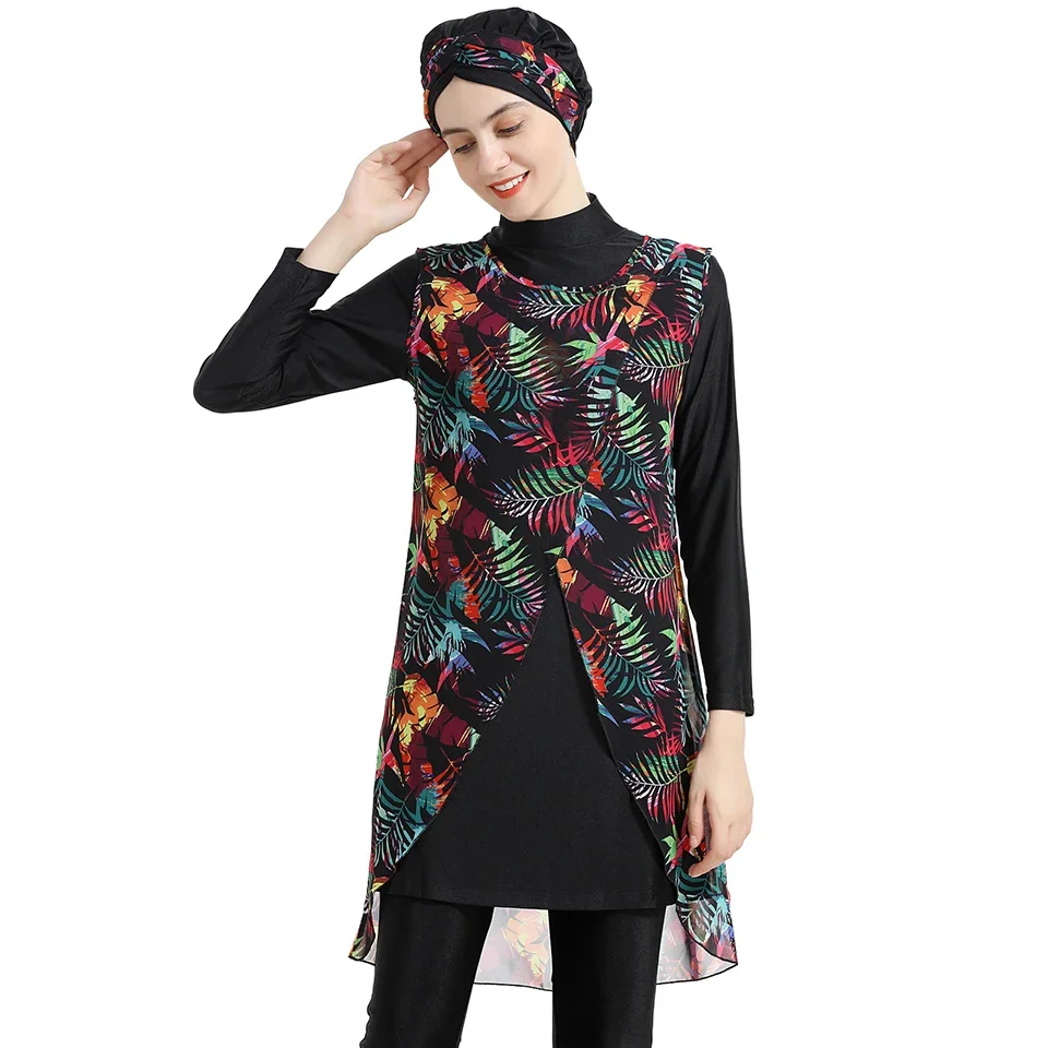 2024 Burkini Long Islamic Modest Muslim's Swimwears Swimming Suit for Women Clothing with Hijab Islam Female 3 Pieces Beachwear