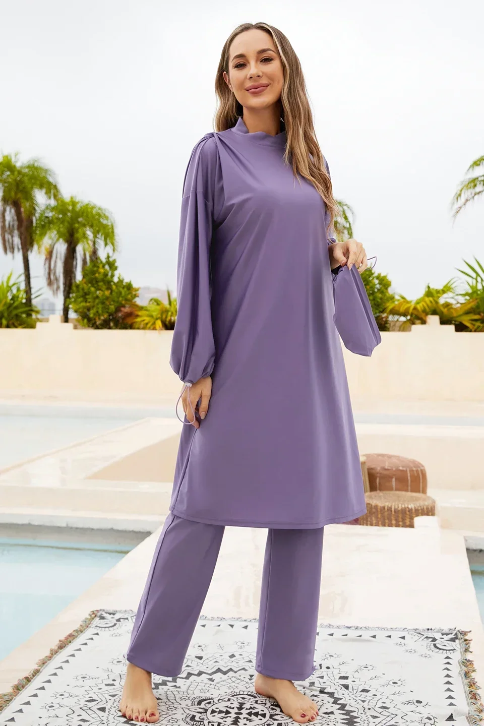 Burkini Muslim Swimwear 2024 With Hijab Femme Islamic Mujer Clothing Swimming Suit Modest Swimsuits Beach Cover Ups For Women